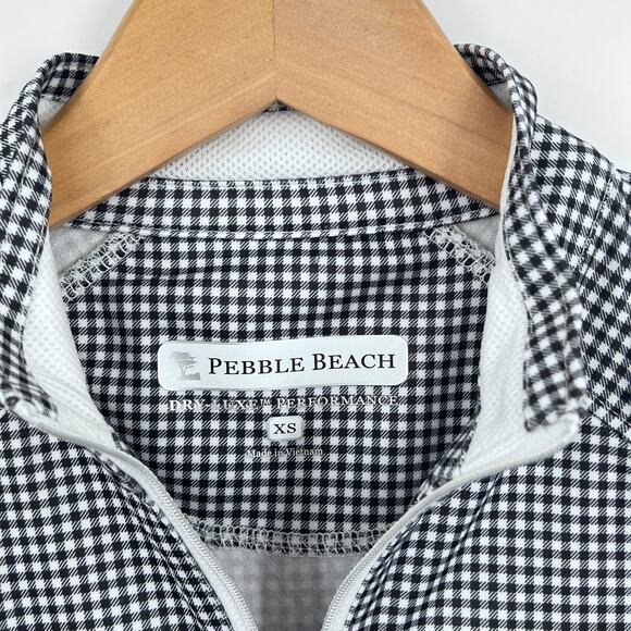 Pebble Beach Golf Performance Pullover Quarter Zip Black White Women’s XS NWT - Picture 4 of 8